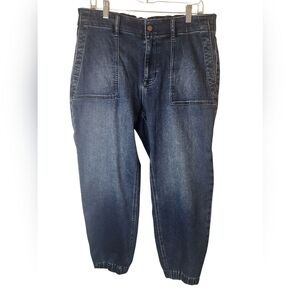 NWT J.Crew Womens Elastic Waist Zipper Button Denim Jogger Pants Size 32-A89